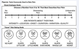Assessment of pain intensity based on VAS