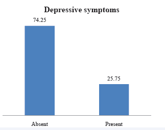 Percentage of elderly according to the presence and absence of depressive symptoms, 2013.