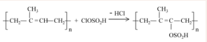 Reaction of polyisoprene in chlorosulphonic acid medium.