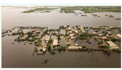 Figure 1: A village underwater in Sindh province Pakistan. Over 4.5 million residents of this province alone have been displaced due to the flooding. (Photo: Emmanuel Guddo/Concern Worldwide).